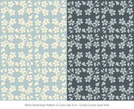 Retro Seamless Pattern Cross Clover Leaf Vine Illustrazione stock