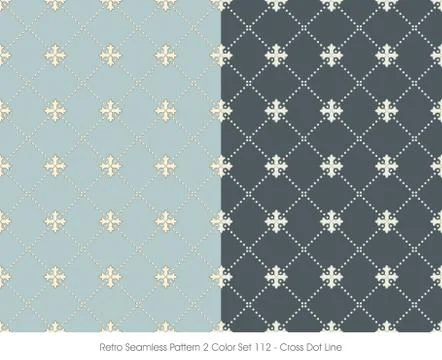Retro Seamless Pattern Cross Dot Line Illustrazione stock