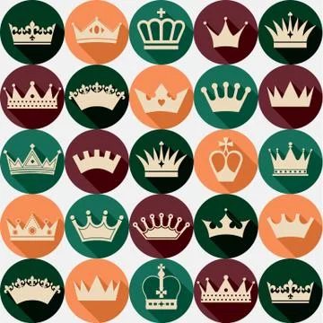 Retro seamless pattern of crowns. Stock Illustration