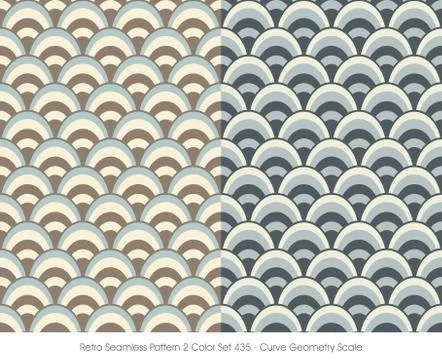 Retro Seamless Pattern Curve Geometry Scale Stock Illustration