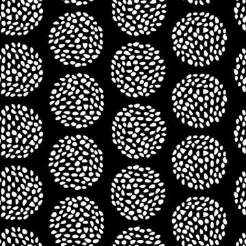Retro seamless pattern with dotted circles. geometric ornament. Stock Illustration