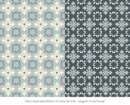 Retro Seamless Pattern Elegant Cross Flower Stock Illustration