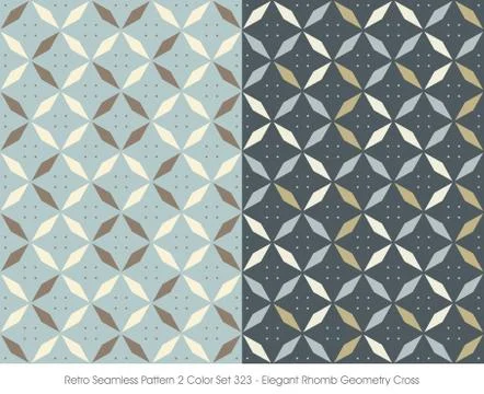 Retro Seamless Pattern Elegant Rhomb Geometry Cross Stock Illustration