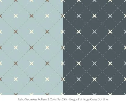 Retro Seamless Pattern Elegant Vintage Cross Dot Line 스톡 일러스트