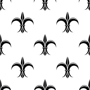 Retro seamless pattern with french fleur de lys Stock Illustration