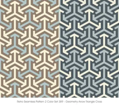 Retro Seamless Pattern Geometry Arrow Triangle Cross Stock Illustration