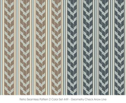 Retro Seamless Pattern Geometry Check Arrow Line Stock Illustration