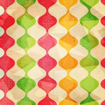 Retro seamless pattern with grunge effect Stock Illustration