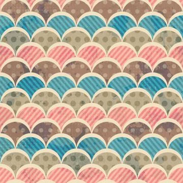 Retro seamless pattern with grunge effect Illustrazione stock