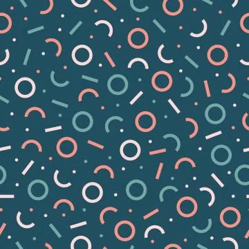 Retro seamless pattern with Memphis design Stock Illustration