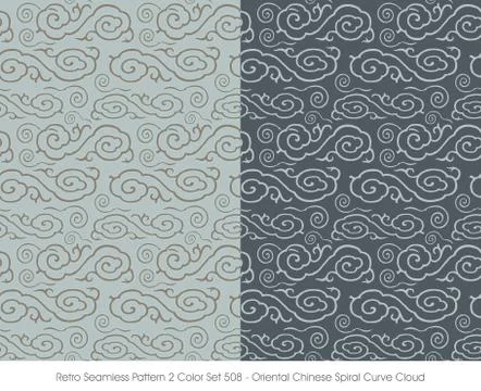 Retro Seamless Pattern Oriental Chinese Spiral Curve Cloud Ilustración de archivo