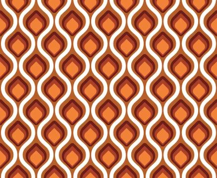 Retro seamless pattern peacock tail Stock Illustration