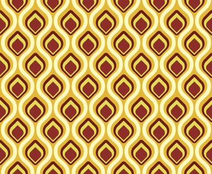 Retro seamless pattern peacock tail Stock Illustration