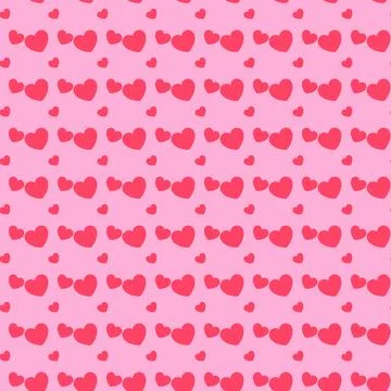 Retro seamless pattern with pink hearts. Valentines day background. Vector .. Illustrazione stock