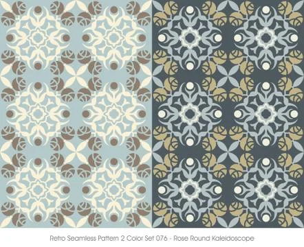 Retro Seamless Pattern Rose Round Kaleidoscope Illustrazione stock