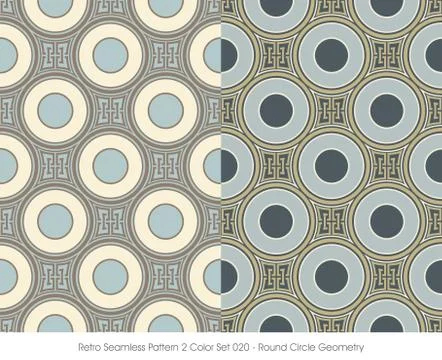 Retro Seamless Pattern Round Circle Geometry Illustrazione stock