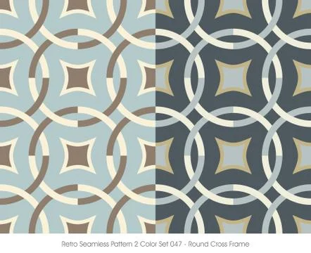 Retro Seamless Pattern Round Cross Frame Stock Illustration