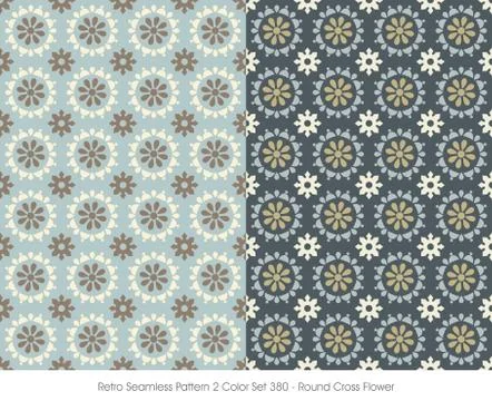 Retro Seamless Pattern Round Cross Flower Stock Illustration
