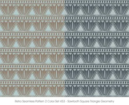 Retro Seamless Pattern Sawtooth Square Triangle Geometry Illustrazione stock
