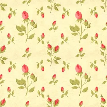 Retro seamless pattern in shabby chic style Stock Illustration