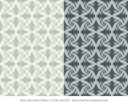 Retro Seamless Pattern Spiral Feather Kaleidoscope Stockillustratie