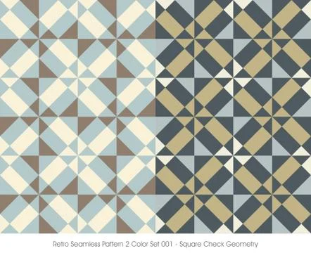 Retro Seamless Pattern Square Check Geometry Illustrazione stock