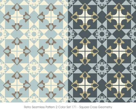 Retro Seamless Pattern Square Cross Geometry Stock Illustration