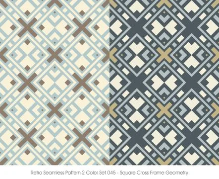 Retro Seamless Pattern Square Cross Frame Geometry Illustrazione stock