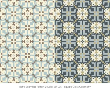 Retro Seamless Pattern Square Cross Geometry Illustrazione stock