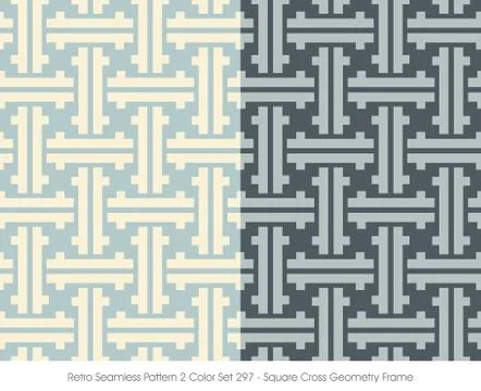 Retro Seamless Pattern Square Cross Geometry Frame Illustrazione stock