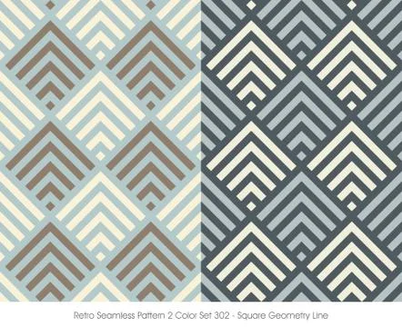 Retro Seamless Pattern Square Geometry Line Stock Illustration