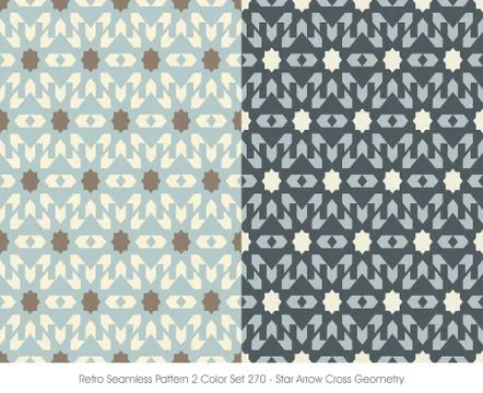 Retro Seamless Pattern Star Arrow Cross Geometry Illustrazione stock