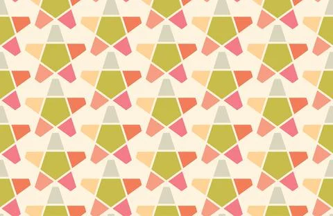 Retro seamless pattern star vintage carnival flat Stock Illustration