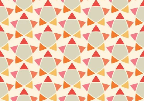 Retro seamless pattern star vintage carnival flat Stock Illustration