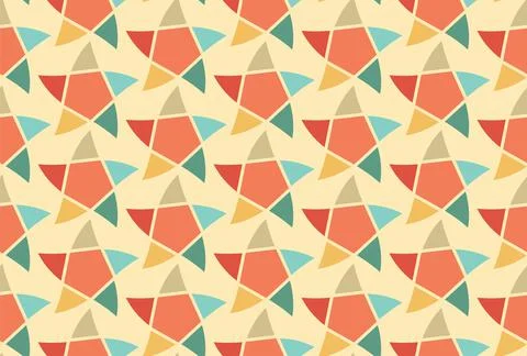Retro seamless pattern star vintage carnival flat Stock Illustration