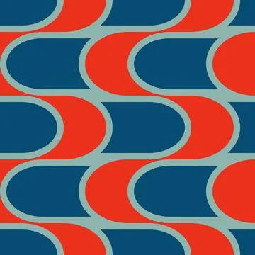 Retro seamless pattern in the style of the 70s and 60s Stock Illustration