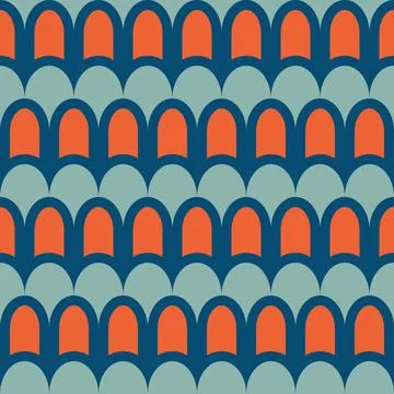 Retro seamless pattern in the style of the 70s and 60s Stock Illustration