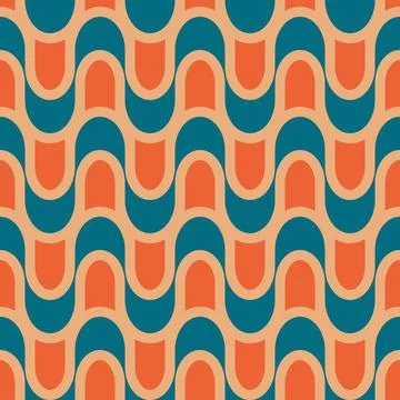 Retro seamless pattern in the style of the 70s and 60s 스톡 일러스트