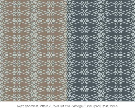 Retro Seamless Pattern Vintage Curve Spiral Cross Frame Stock Illustration