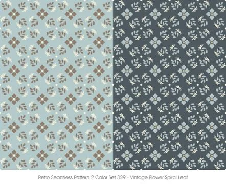 Retro Seamless Pattern Vintage Flower Spiral Leaf Stock Illustration