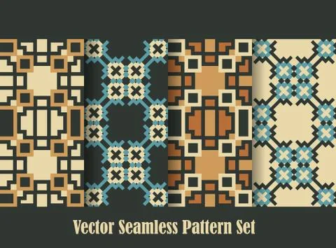 Retro seamless patterns Stock Illustration