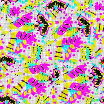 Retro seamless scribble glitch pattern. Modern printed abstract woven linen Stock Illustration