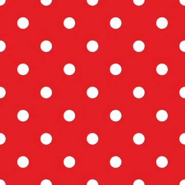 Retro seamless vector pattern with small white polka dots on red background Stock Illustration