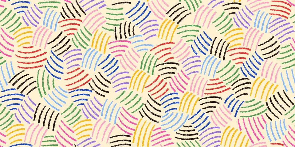 Retro seamless wavy scribble pattern background Stock Illustration