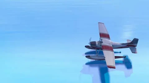 Retro seaplane . 3D render Stock Illustration