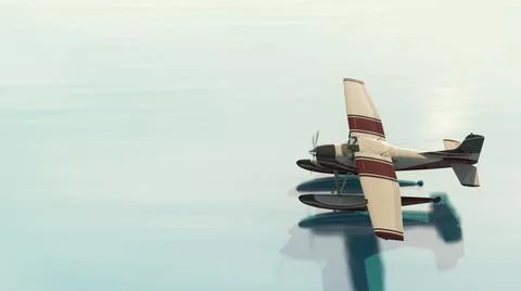 Retro seaplane . 3D render Stock Illustration