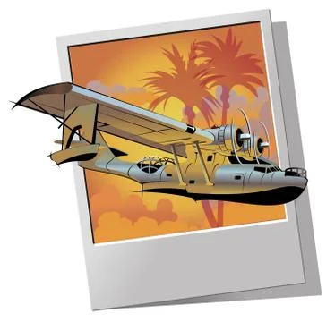 Retro seaplane Stock Illustration
