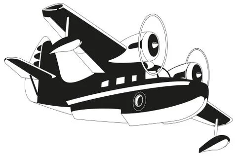 Retro seaplane illustration Stock Illustration