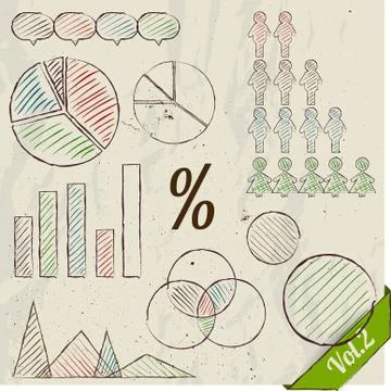 Retro set of infographic elements. Stock Illustration