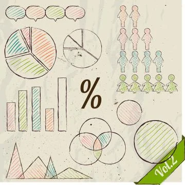 Retro set of infographic elements. Stock Illustration